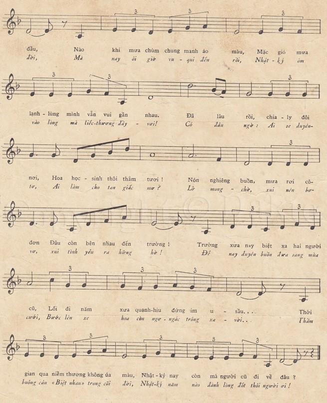 Sheet nhạc Trang Nhật Ký 2